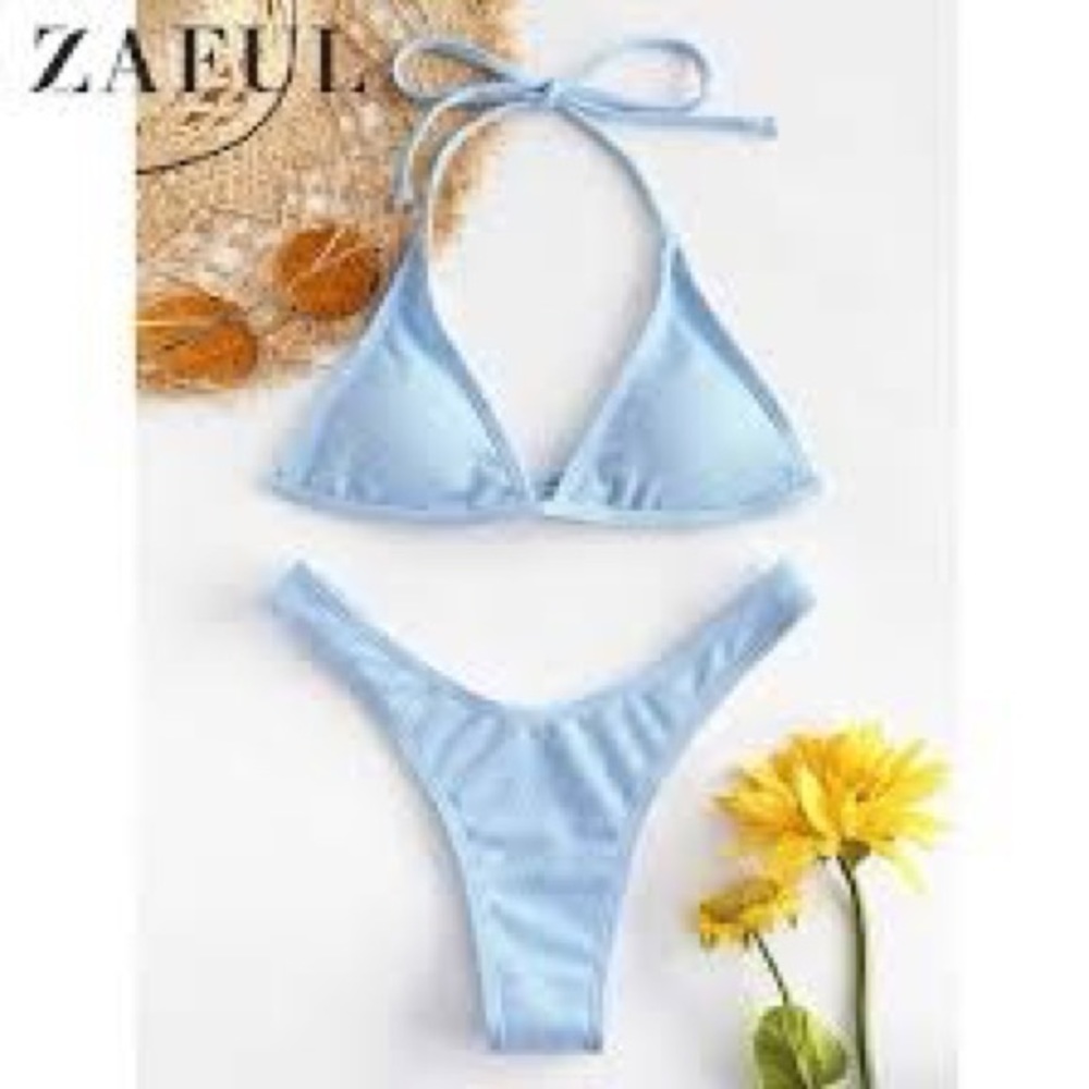 Zaful Baby Blue Bathing Suit
